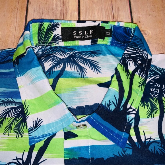 SSLR Mens button down shirt Hawaiian Shirt Sz XL - Picture 4 of 7